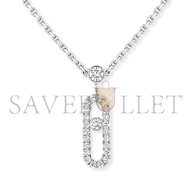 MESSIKA MOVE UNO DOUBLE CIRCLE PAVE DIAMOND NECKLACE 07174-WG
